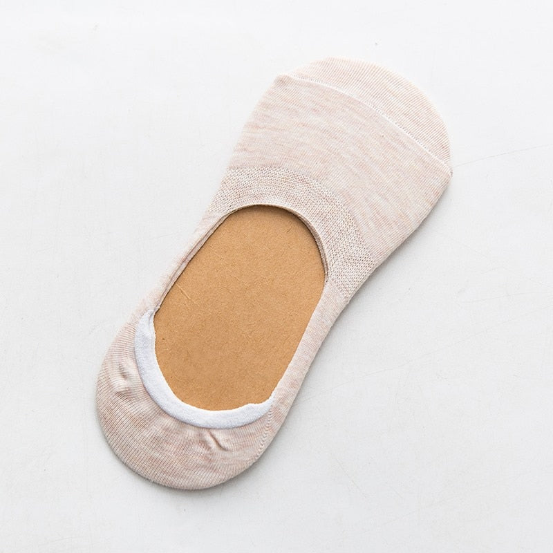 5 Pairs Spring Summer Women Socks Solid Color Fashion Wild Shallow Mouth Felmen Girls Female Invisible No Show Slipper Socks