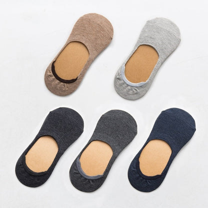 5 Pairs Spring Summer Women Socks Solid Color Fashion Wild Shallow Mouth Felmen Girls Female Invisible No Show Slipper Socks