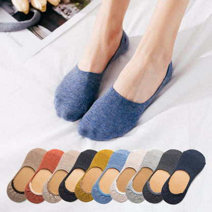 5 Pairs Spring Summer Women Socks Solid Color Fashion Wild Shallow Mouth Felmen Girls Female Invisible No Show Slipper Socks